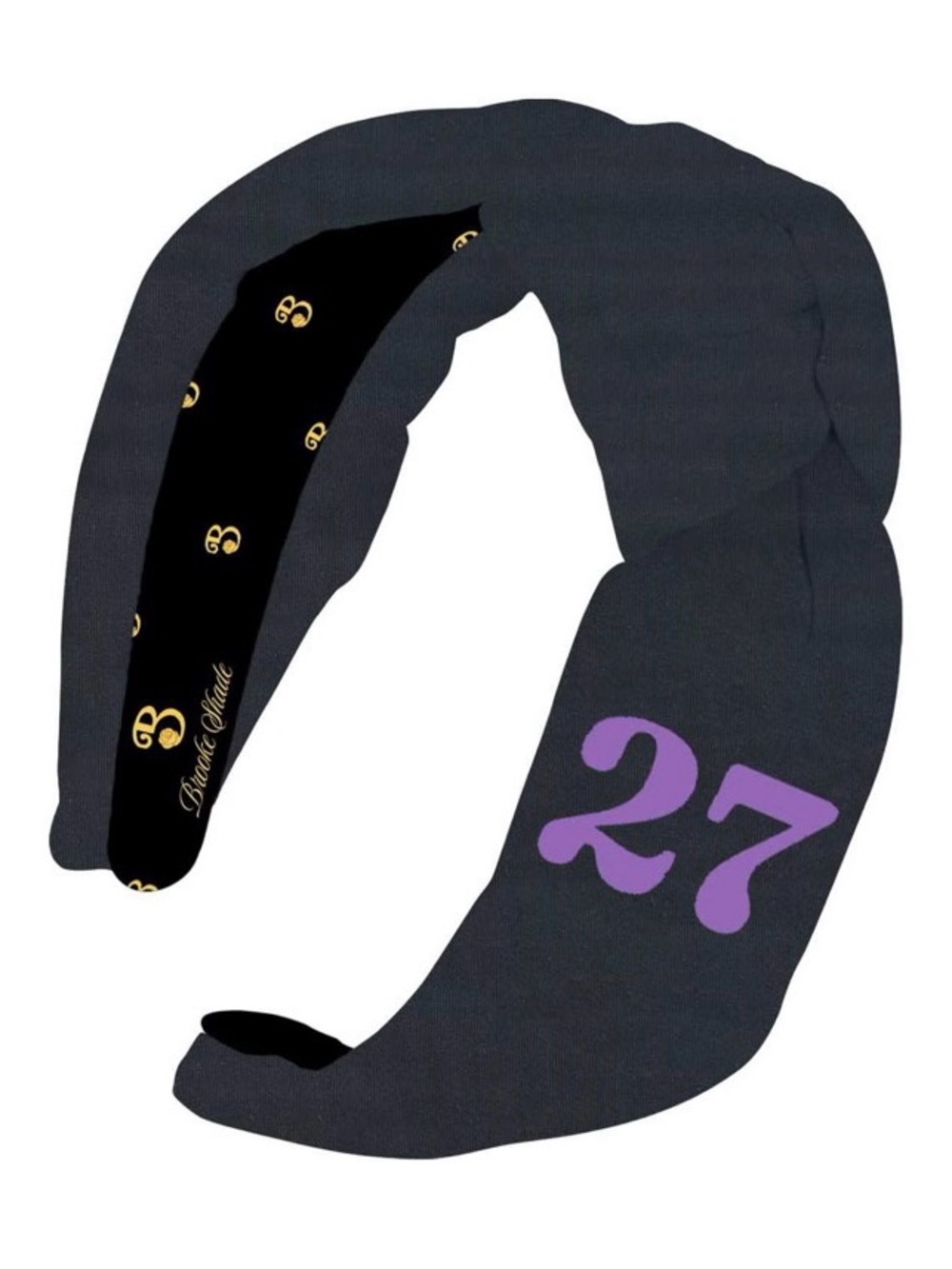 Brooke Shade Black Neoprene with Embroidery Purple '27'